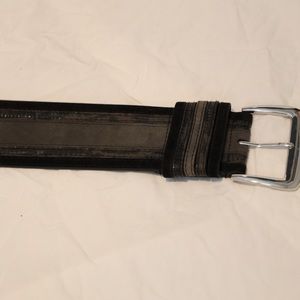 Black, grey and snakeskin belt